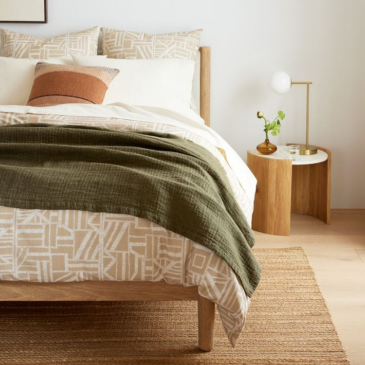 Brina Glass USB Table Lamp - Modern Bedside Desk Light with Style