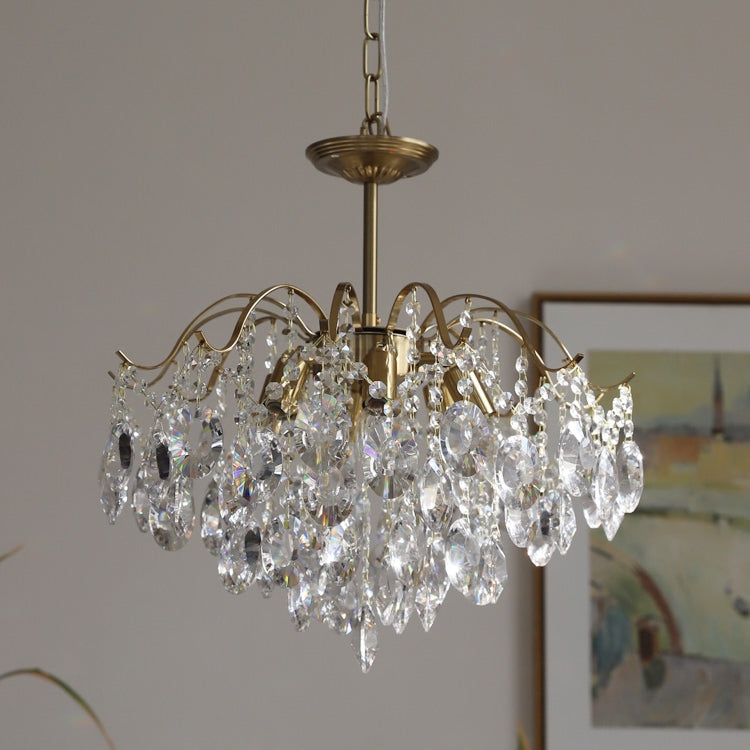 Vintage Sumptuous Teardrop Crystal Chandelier