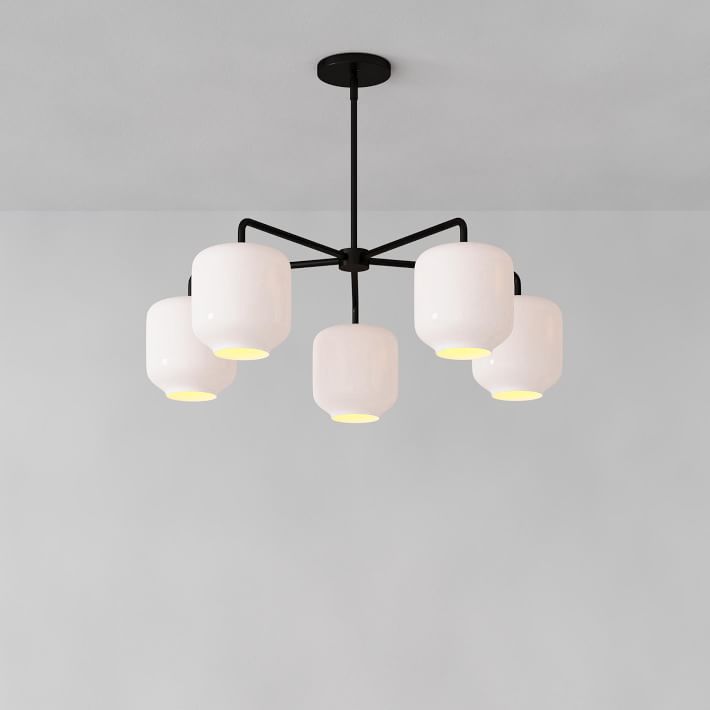 Lumivelle 5-Light Pebble Chandelier - Modern Glass Pendant Lighting