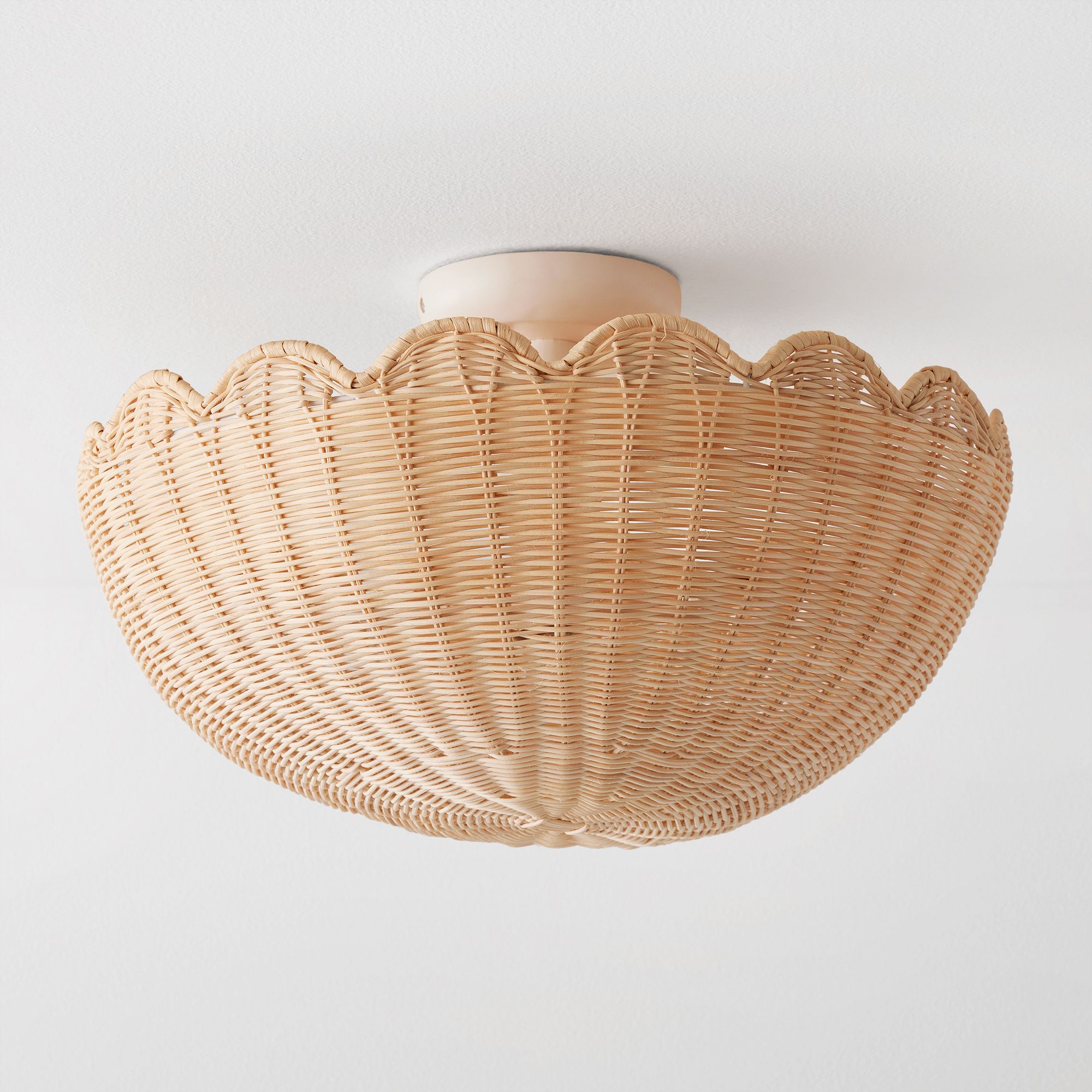 Olvara Rattan Bubble Flush Mount - Chic Ceiling Lamp for Home