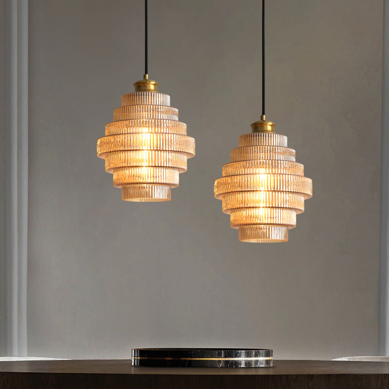 Suspension Verre Fumé Design – Suspension en Verre Vintage pour Salon