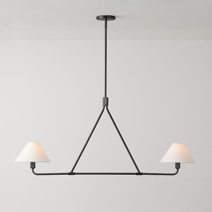 Diora Linen Adjustable Chandelier - Metal Modern Fixture for Living Room