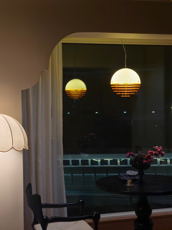 Glass & Acrylic Bauhaus Pendant - Elegant Sunset Glow Living Room Light