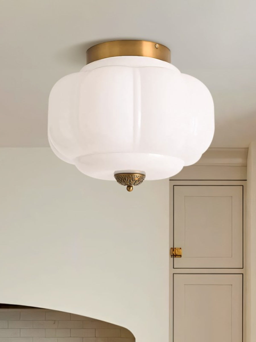 Plafonnier élégant en verre vert