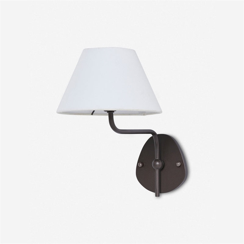 Kulo Fabric Wall Light-Modern Double Arm Linen Wall Sconce for Living Room