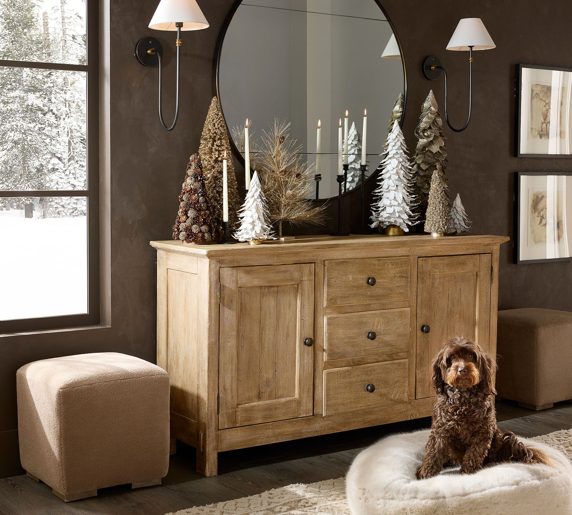 Calin White Linen Shade Wall Light - Classic Iron Sconce for Hallway