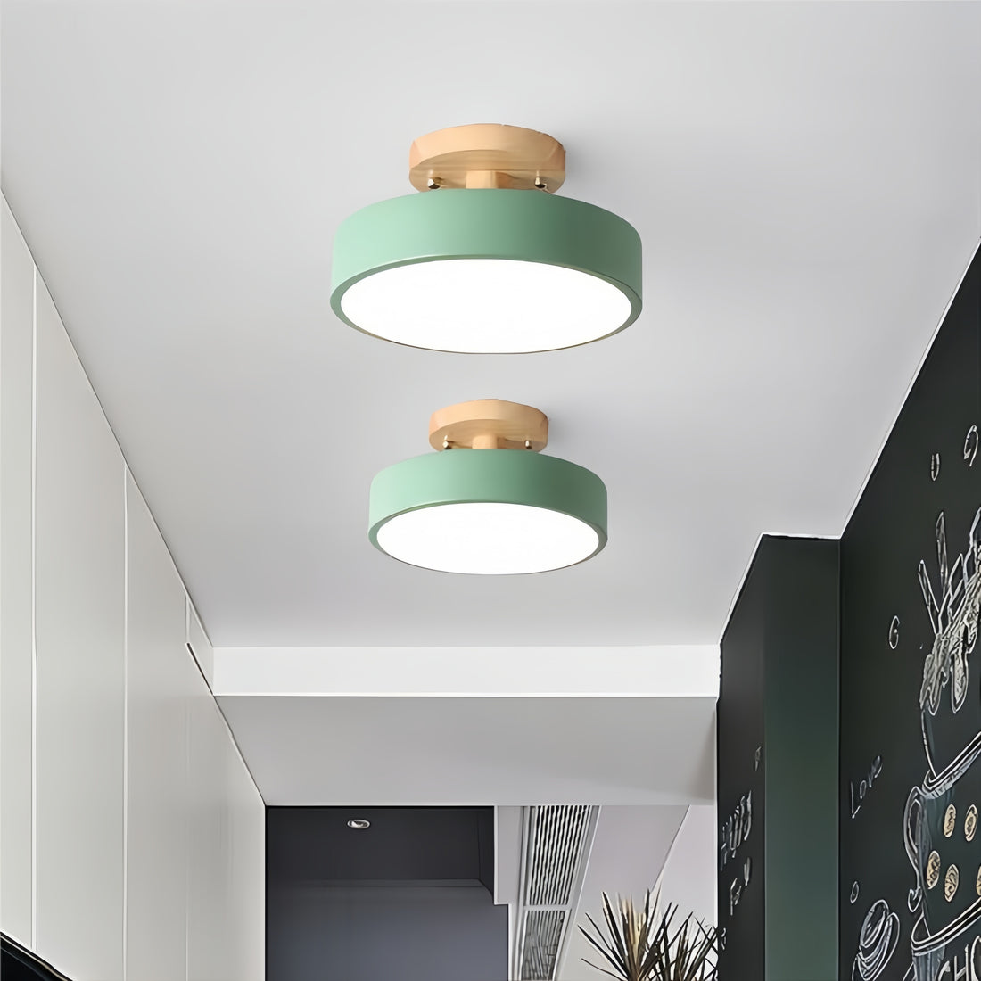 Plafonnier rond Macaron – Plafonnier en bois de style scandinave