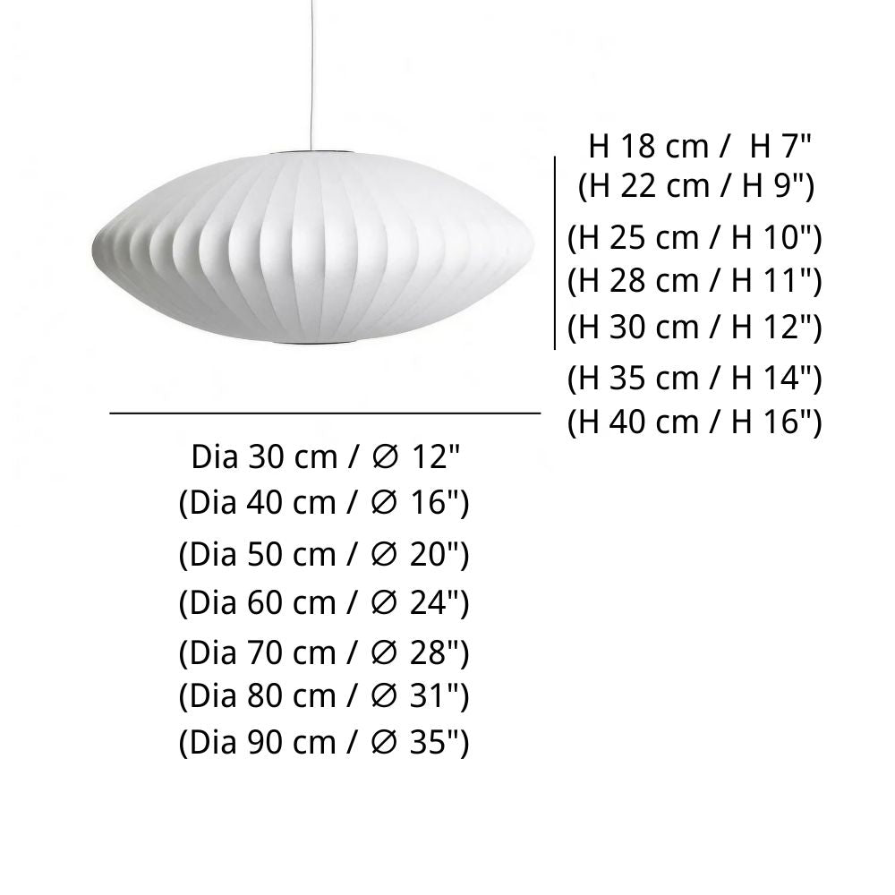Suspension Nelson Bubble - Design emblématique avec abat-jour en soie