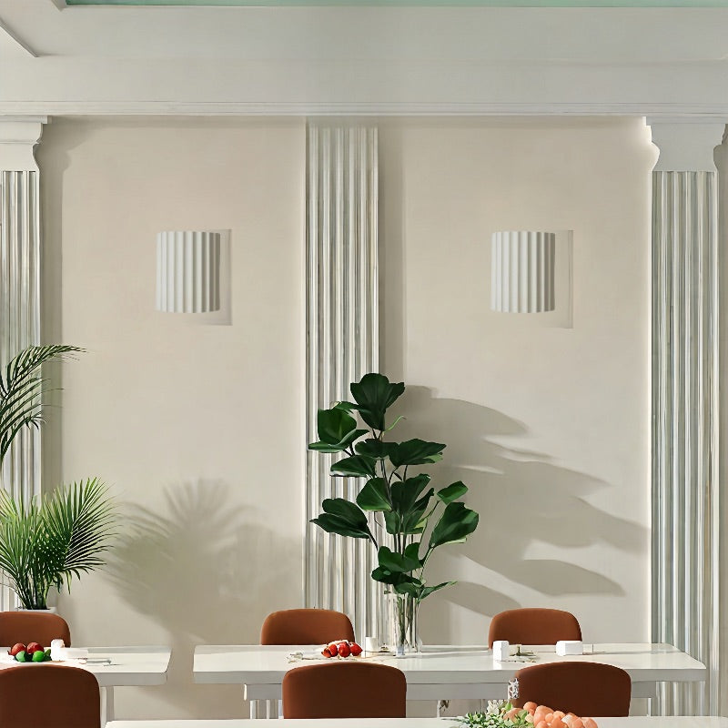 Fluted Ribbed Resin Wall Light – Minimalist Style for Hallway Decor
