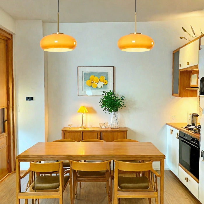 Glass Pot Pendant Light – Vintage Bauhaus Style for Dining Room