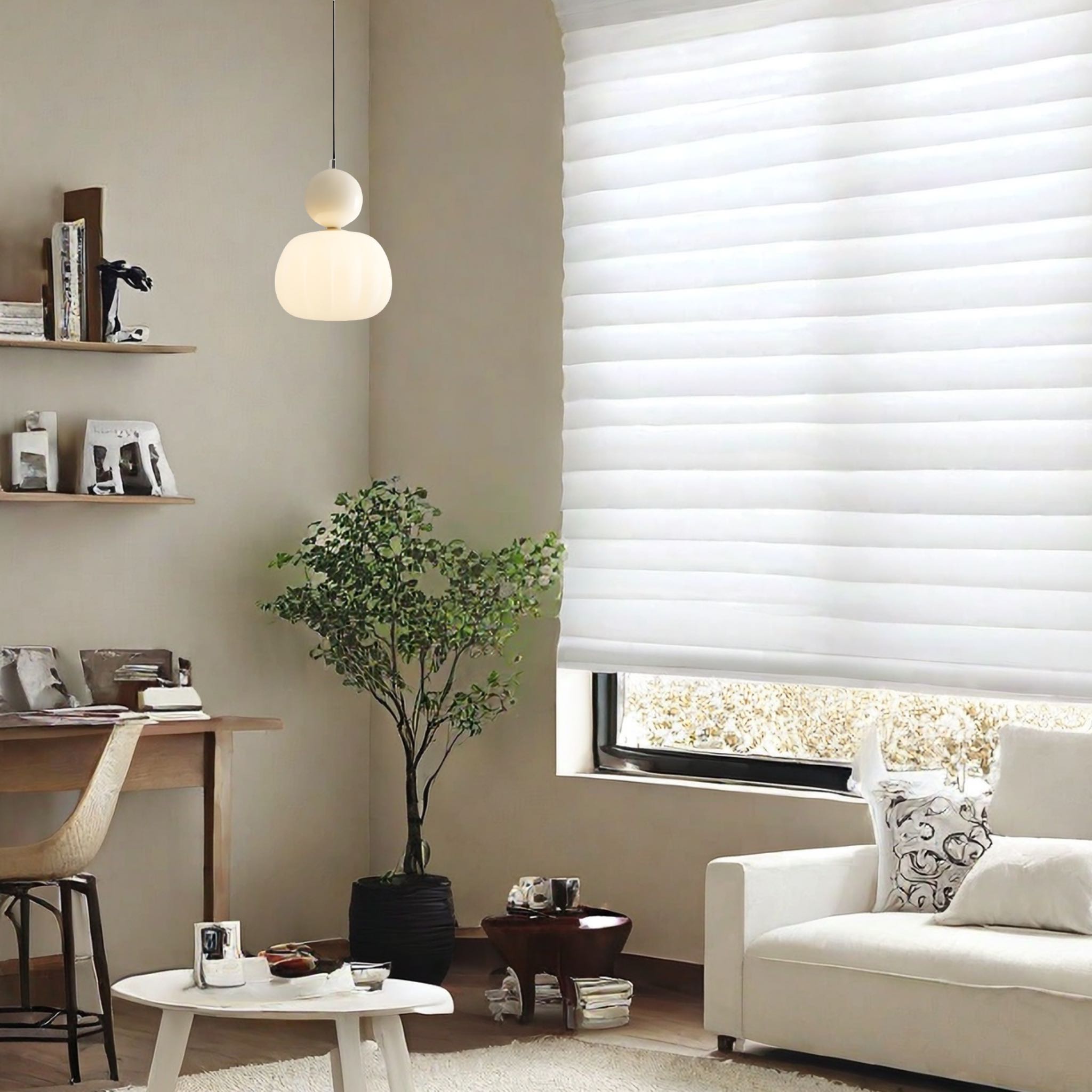 Candy Shape Pendant Lamp – Modern Cream Art Deco Hanging Light