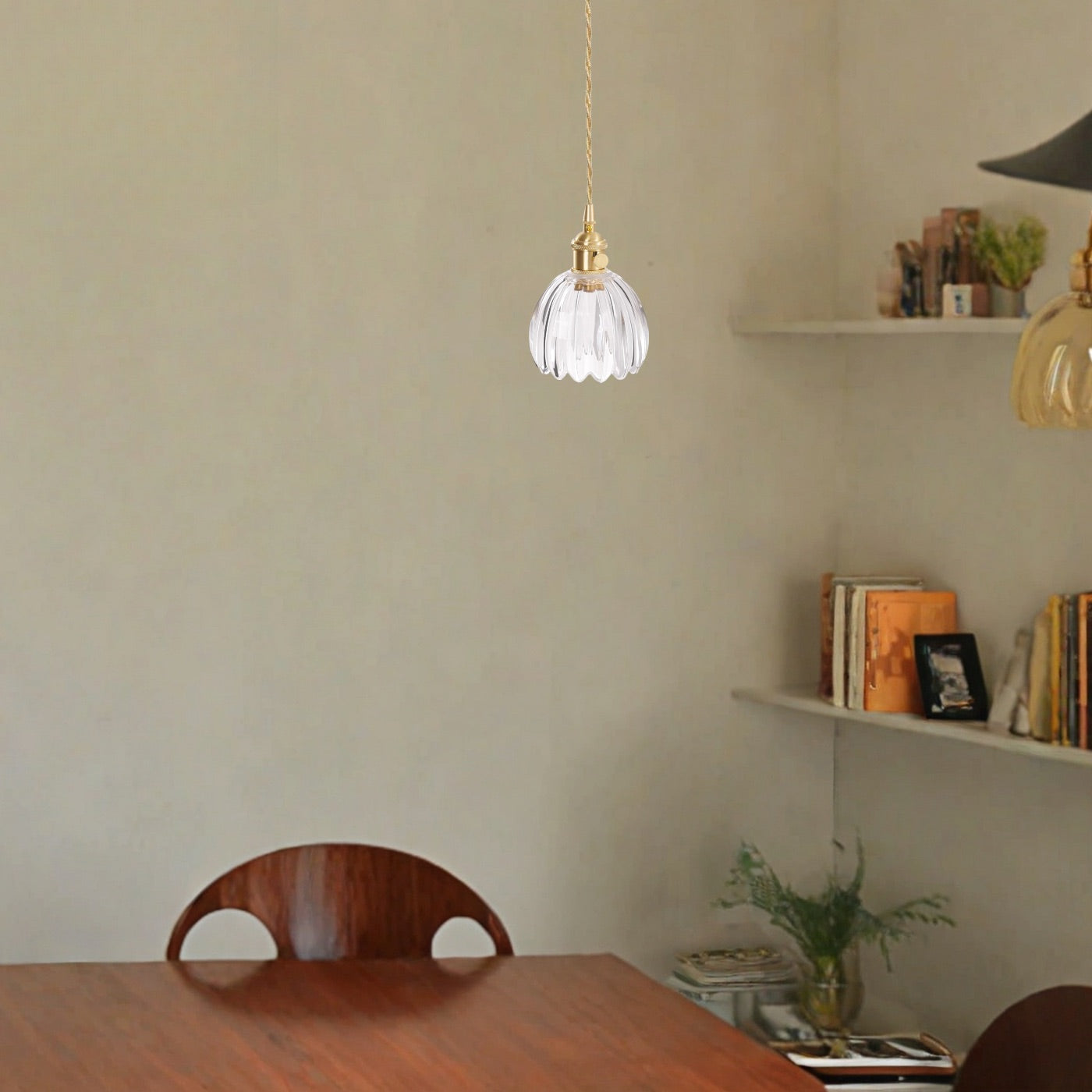 Japanese Flower Pendant Light – Glass Retro Fixture for Interiors