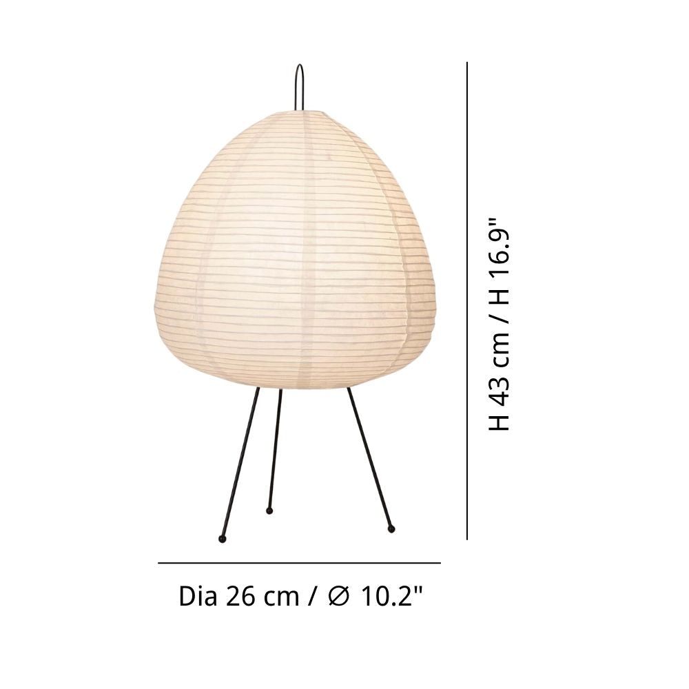 Lantern Rice Paper Table Lamp - Minimalist Washi Shade Bedside Light