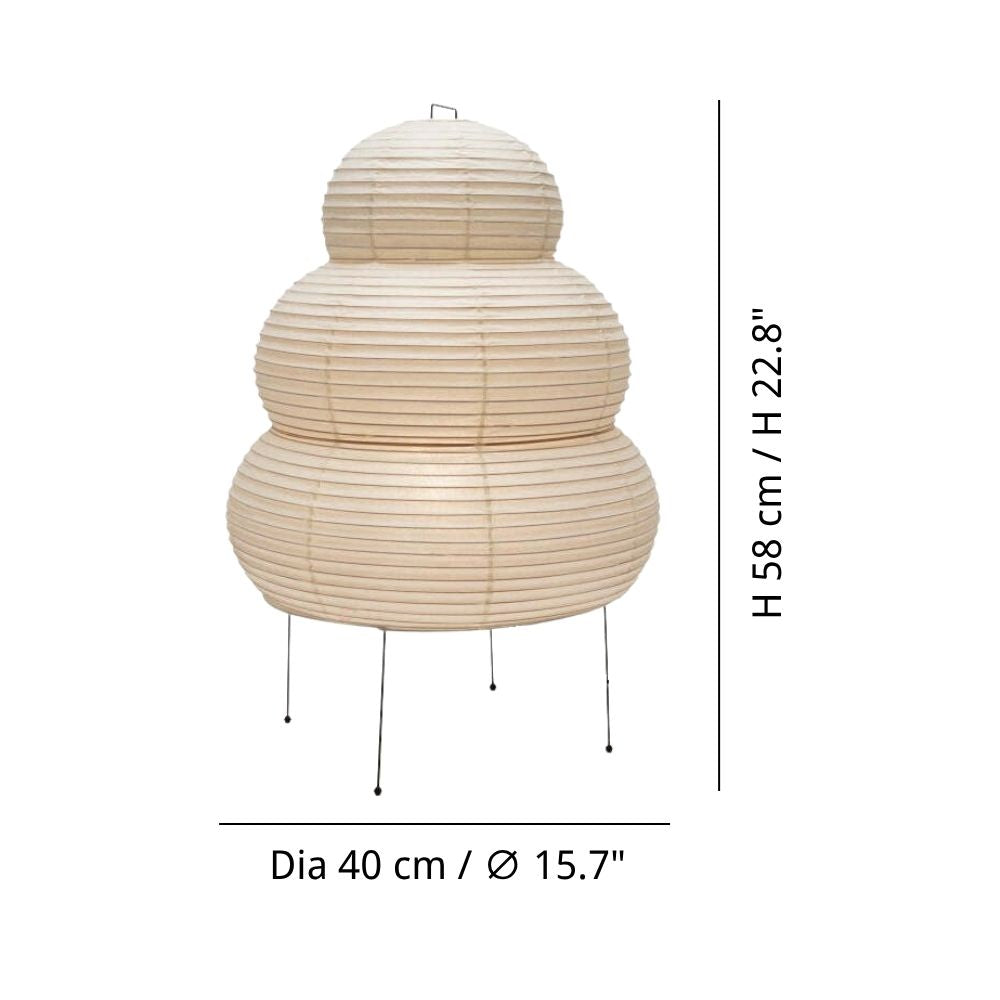 Lantern Rice Paper Table Lamp - Minimalist Washi Shade Bedside Light
