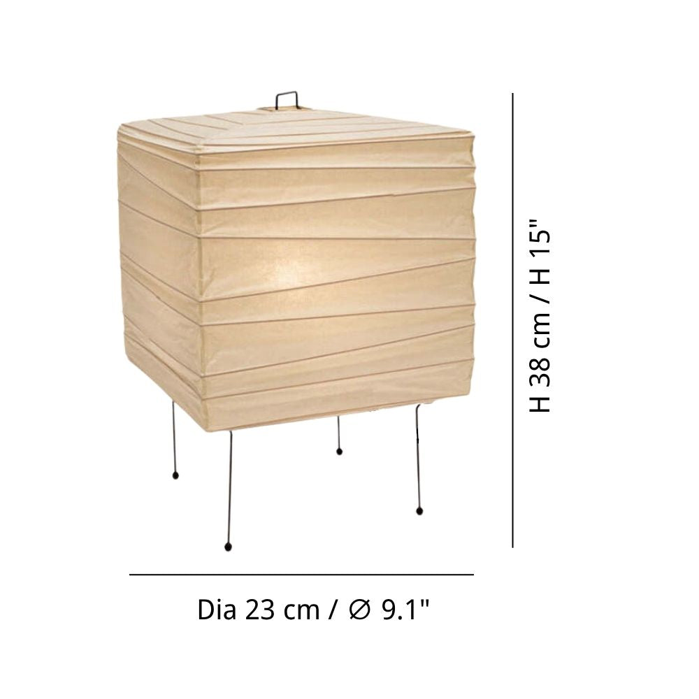 Lantern Rice Paper Table Lamp - Minimalist Washi Shade Bedside Light