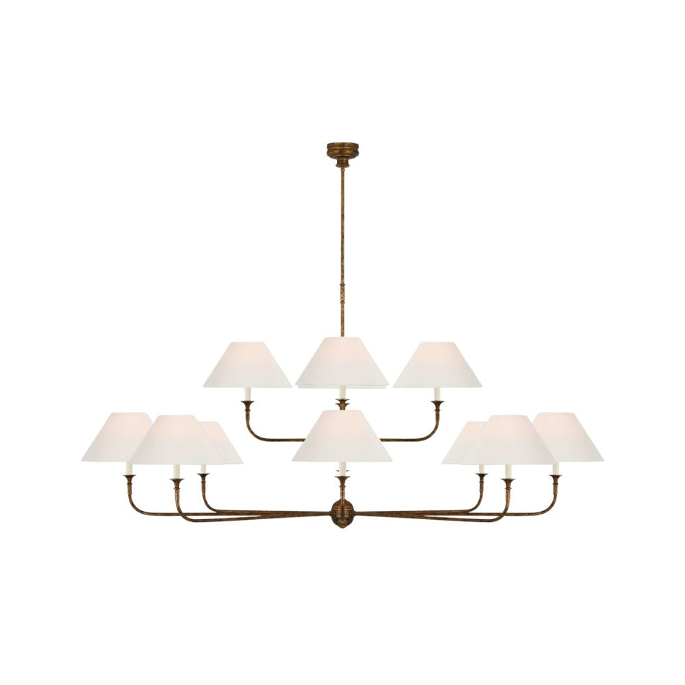 Lustre en tissu - Lustre en métal pour le confort visuel du salon