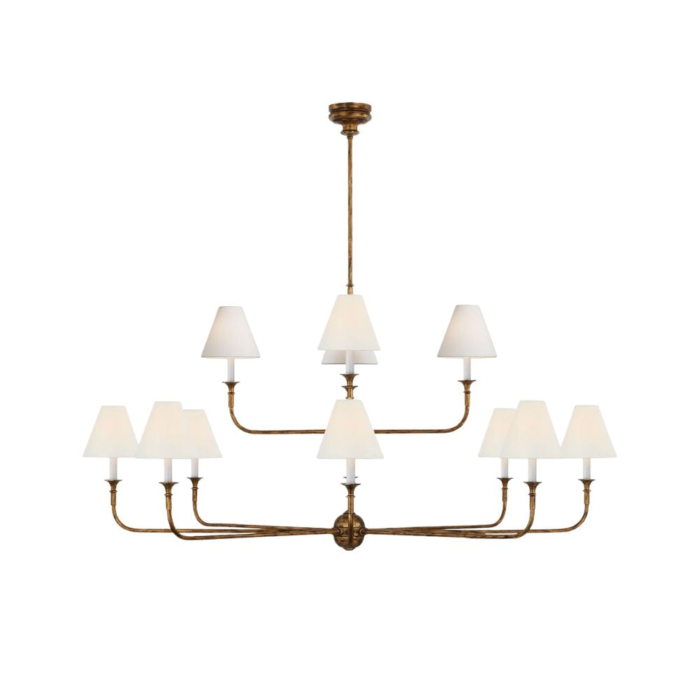 Lustre en tissu - Lustre en métal pour le confort visuel du salon