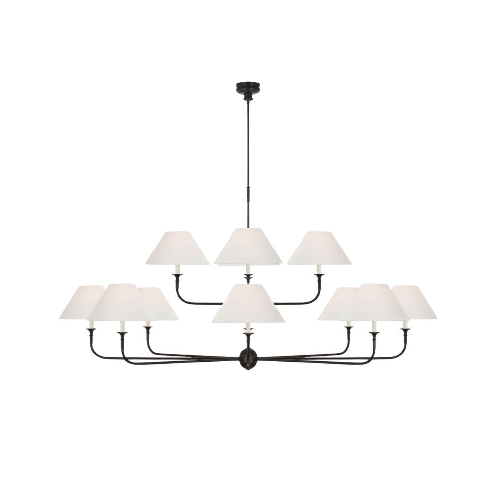 Lustre en tissu - Lustre en métal pour le confort visuel du salon