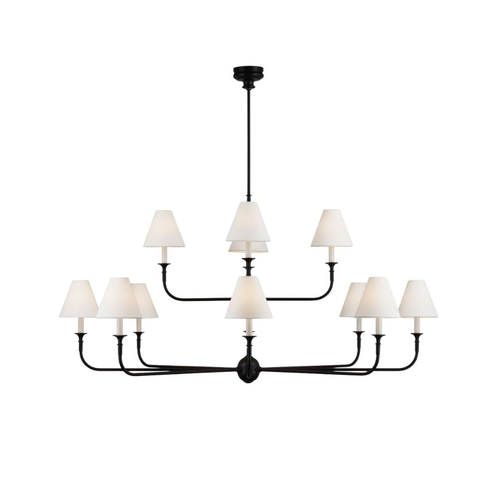 Lustre en tissu - Lustre en métal pour le confort visuel du salon