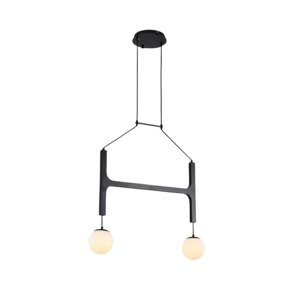 Multiple Wood Sputnik Chandelier - Glass Bubble Ball Pendant for Modern Home