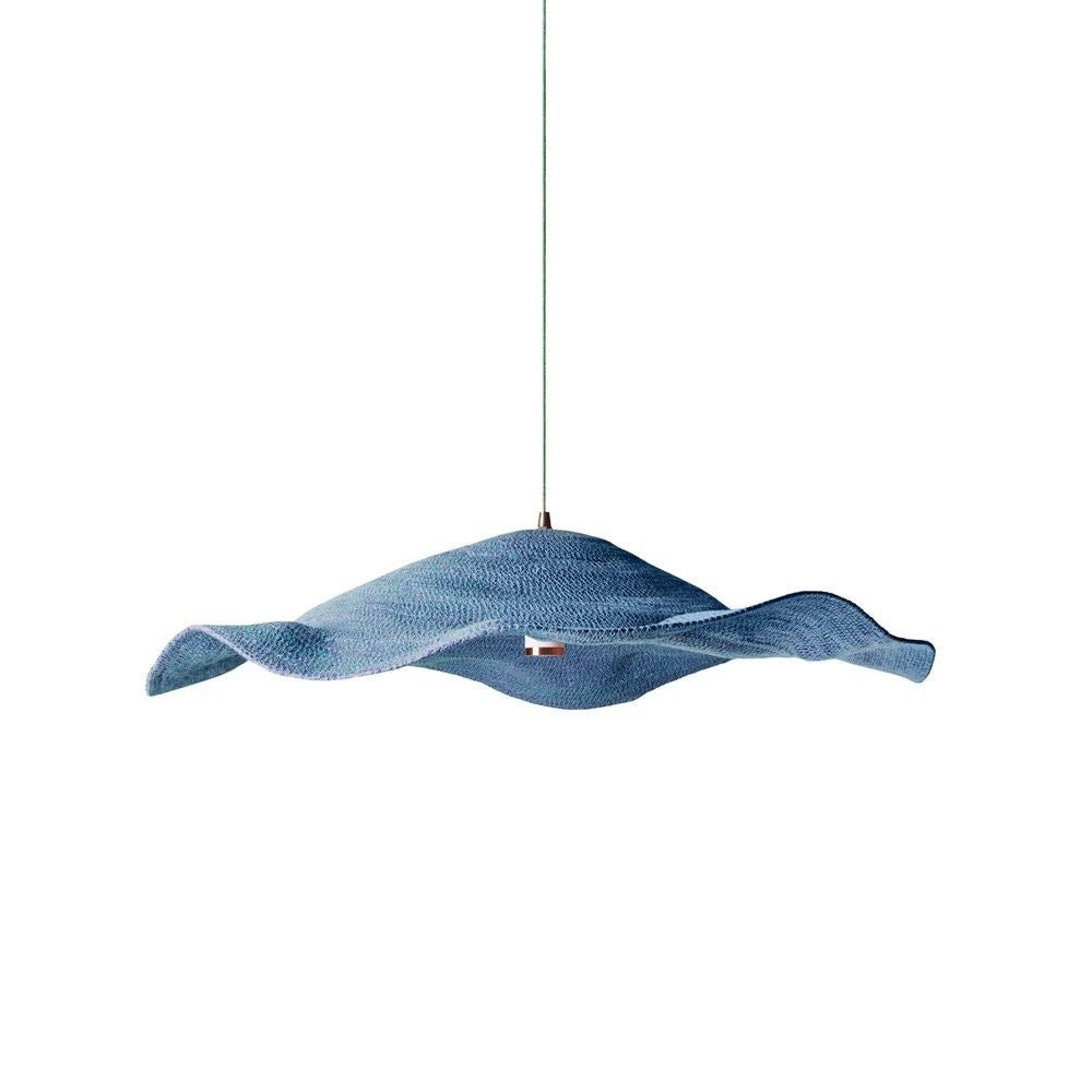 Natural Jute Pendant Light - Rechargeable Woven Curved Outdoor Lamp
