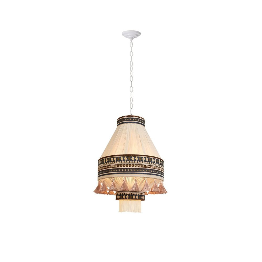 Bohemian Fringe Pendant Light - Lantern Cotton Light for Living Spaces
