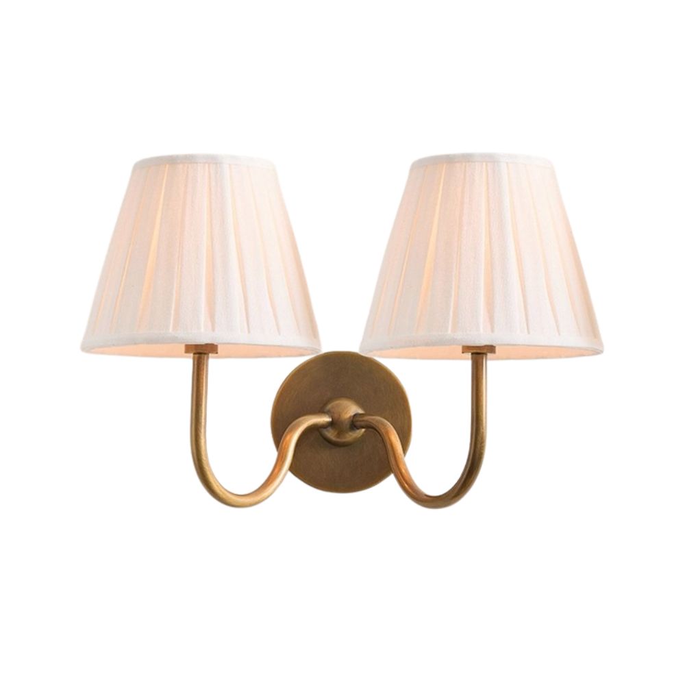Pleated Linen Wall Sconce - Modern 2 light Fabric sconce for Bedroom