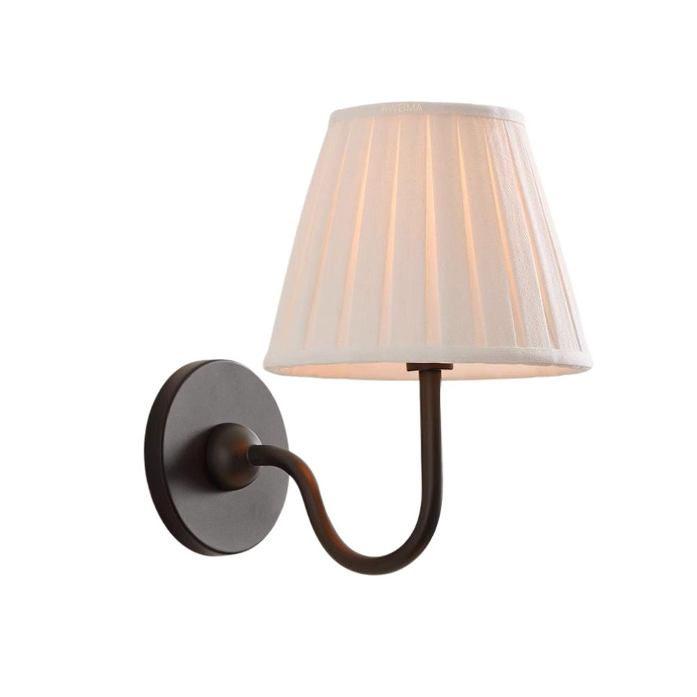 Pleated Linen Wall Sconce - Modern 2 light Fabric sconce for Bedroom