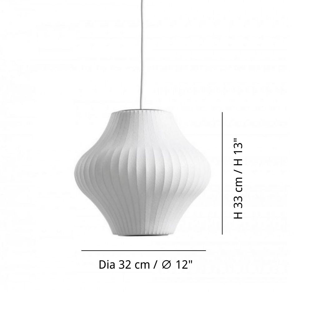 Suspension Nelson Bubble - Design emblématique avec abat-jour en soie