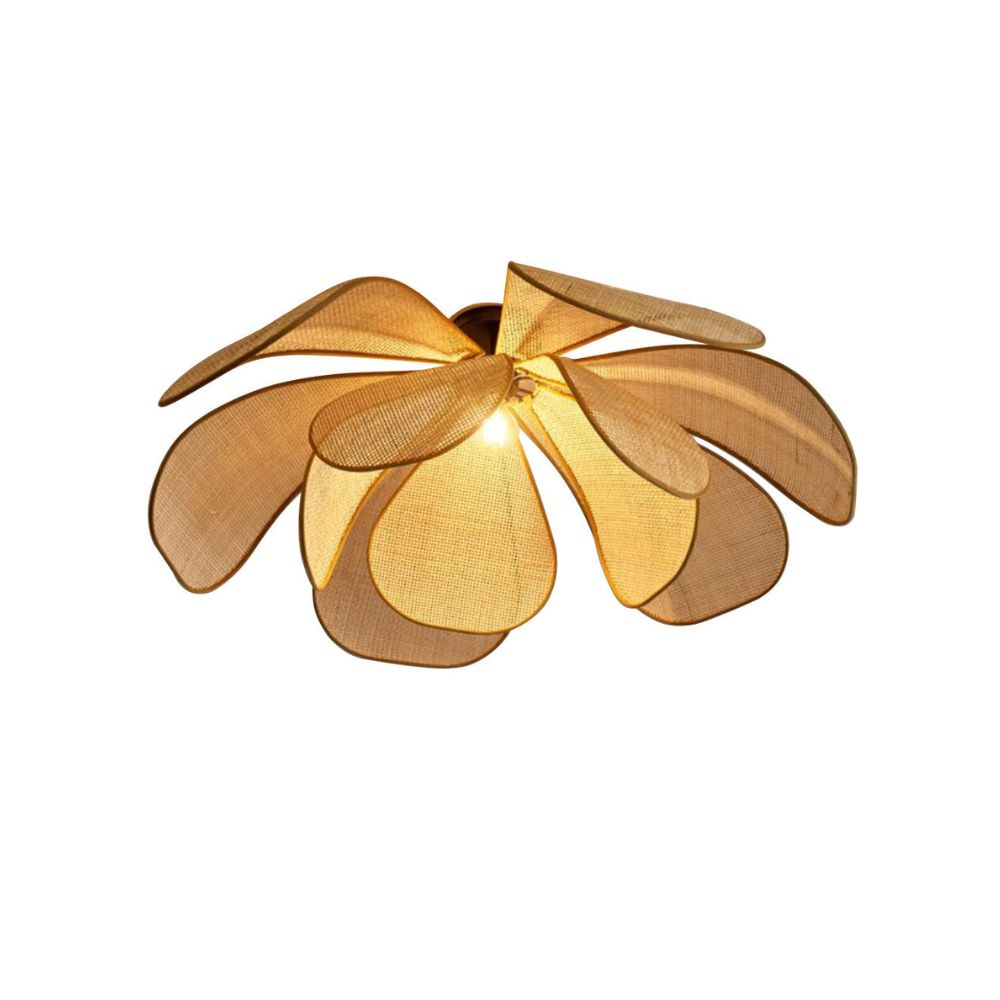 Rattan Petal Pendant Light - Natural Woven Ceiling Light for Bedroom