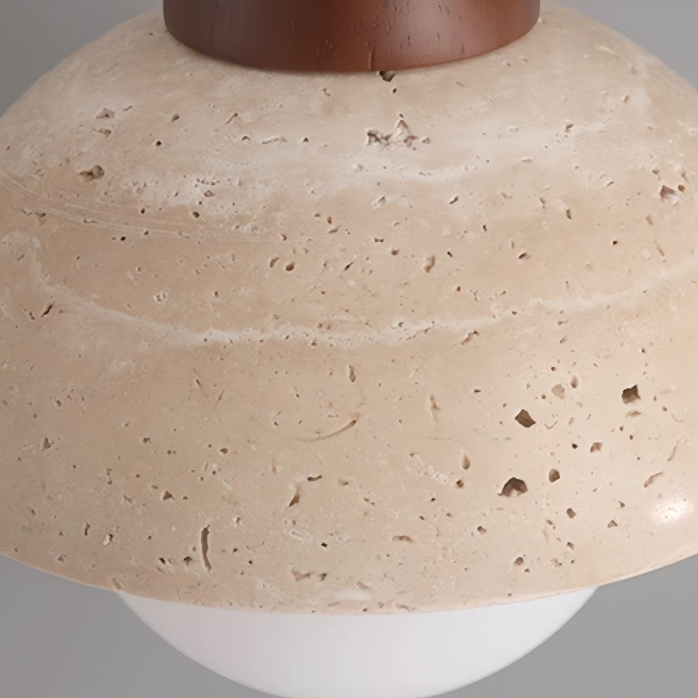 Travertine Pendant Light - Natural Organic Travertine Shade