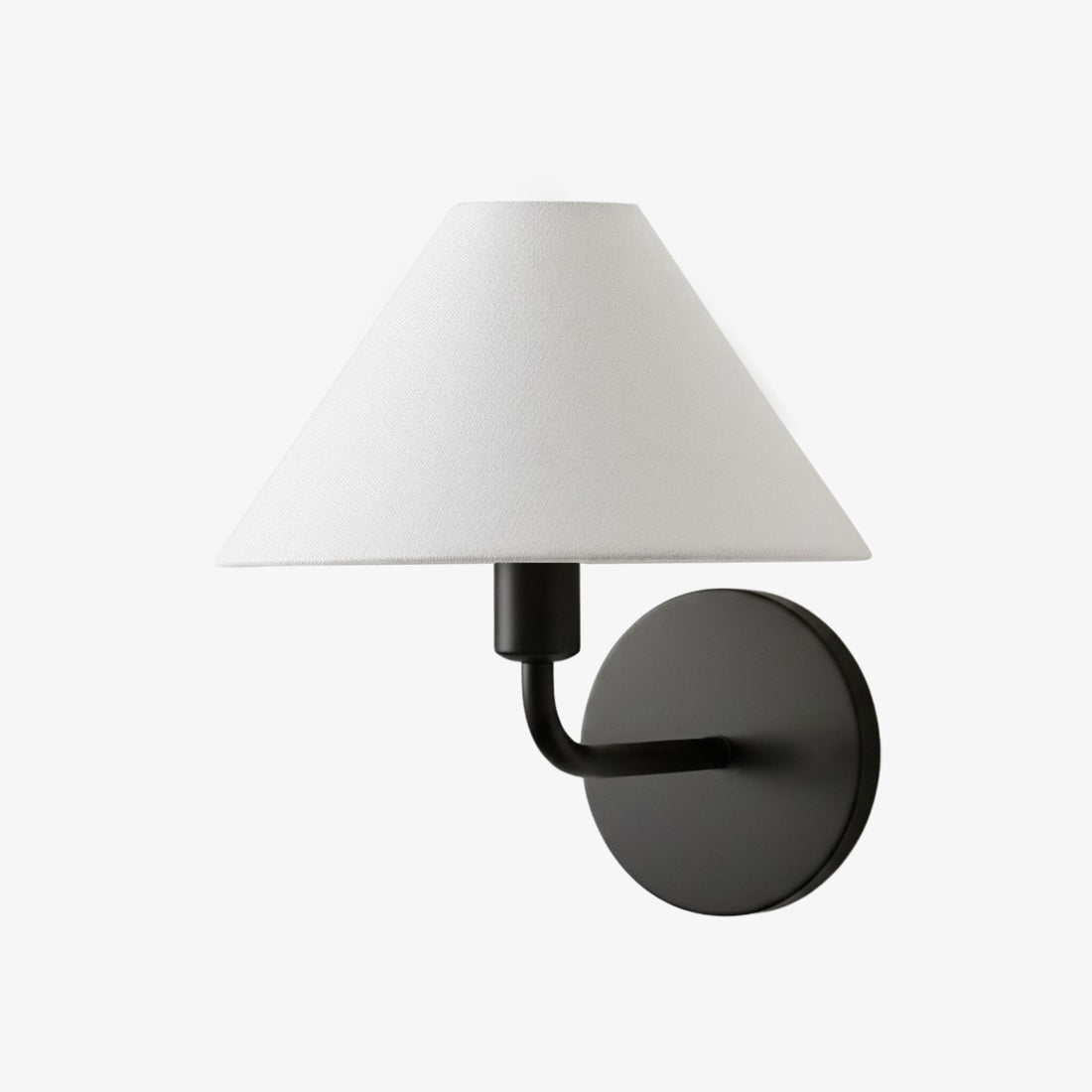 Diora Modern Brass Wall Sconce - Tapered Linen Shade Lamp for Bedroom