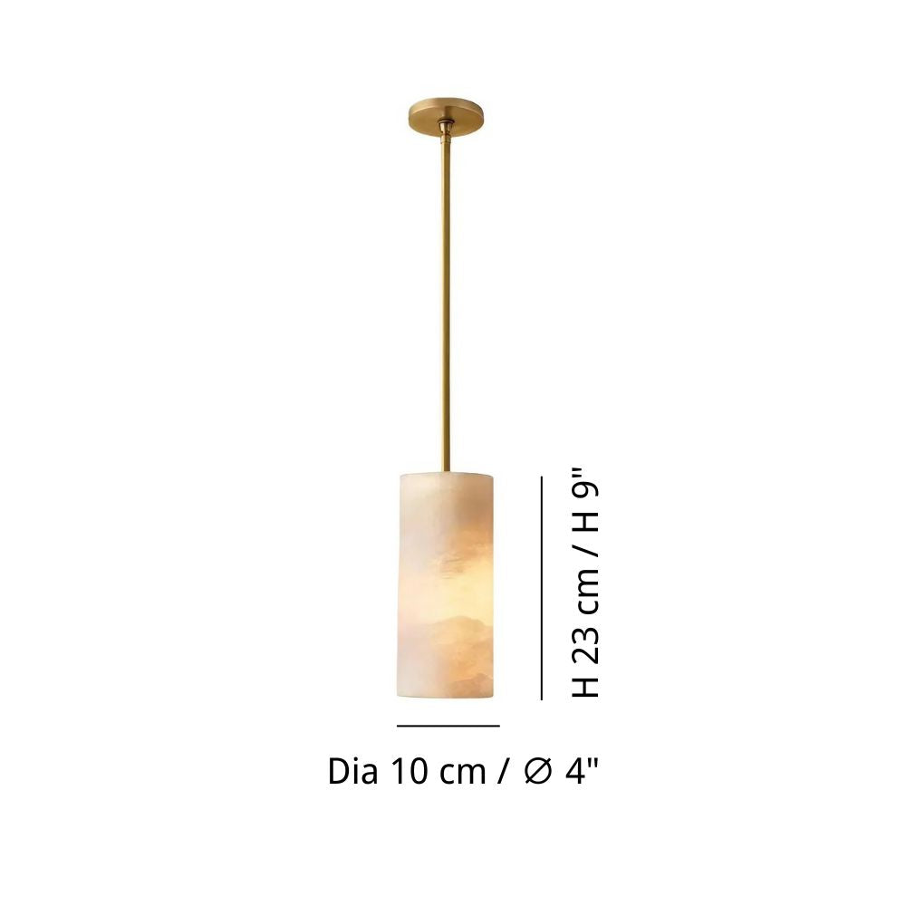 Luxury Alabaster Pendant Light - Cylindrical Pendant Lamp for Bathroom