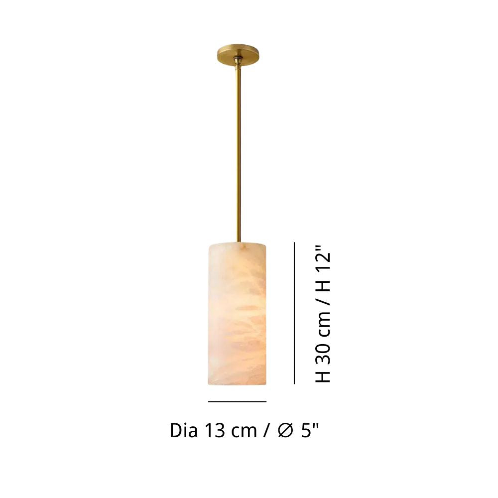 Luxury Alabaster Pendant Light - Cylindrical Pendant Lamp for Bathroom