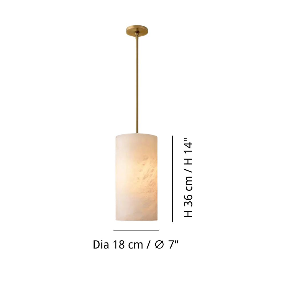 Luxury Alabaster Pendant Light - Cylindrical Pendant Lamp for Bathroom