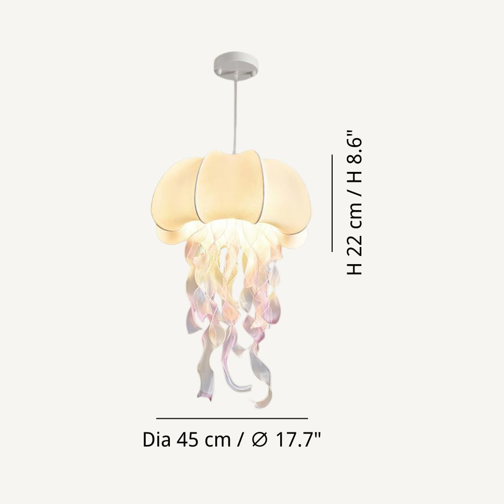 Jellyfish Fringe Pendant Light - Boho Fabric Pendant Light for Nursery