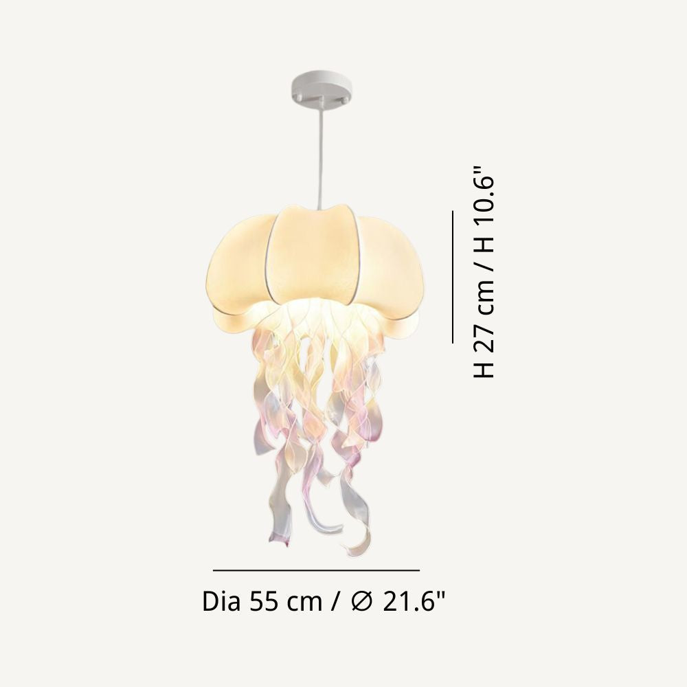 Jellyfish Fringe Pendant Light - Boho Fabric Pendant Light for Nursery