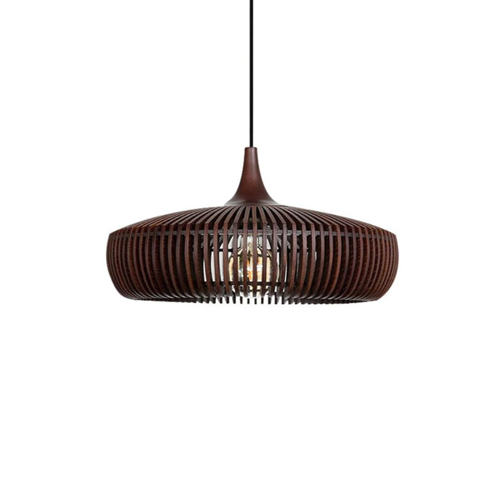 Natural Wood Pendant Light - Metal Lattice Cage Design for Living Room