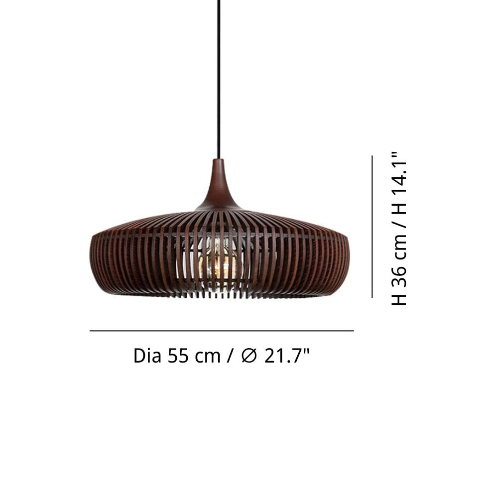 Natural Wood Pendant Light - Metal Lattice Cage Design for Living Room