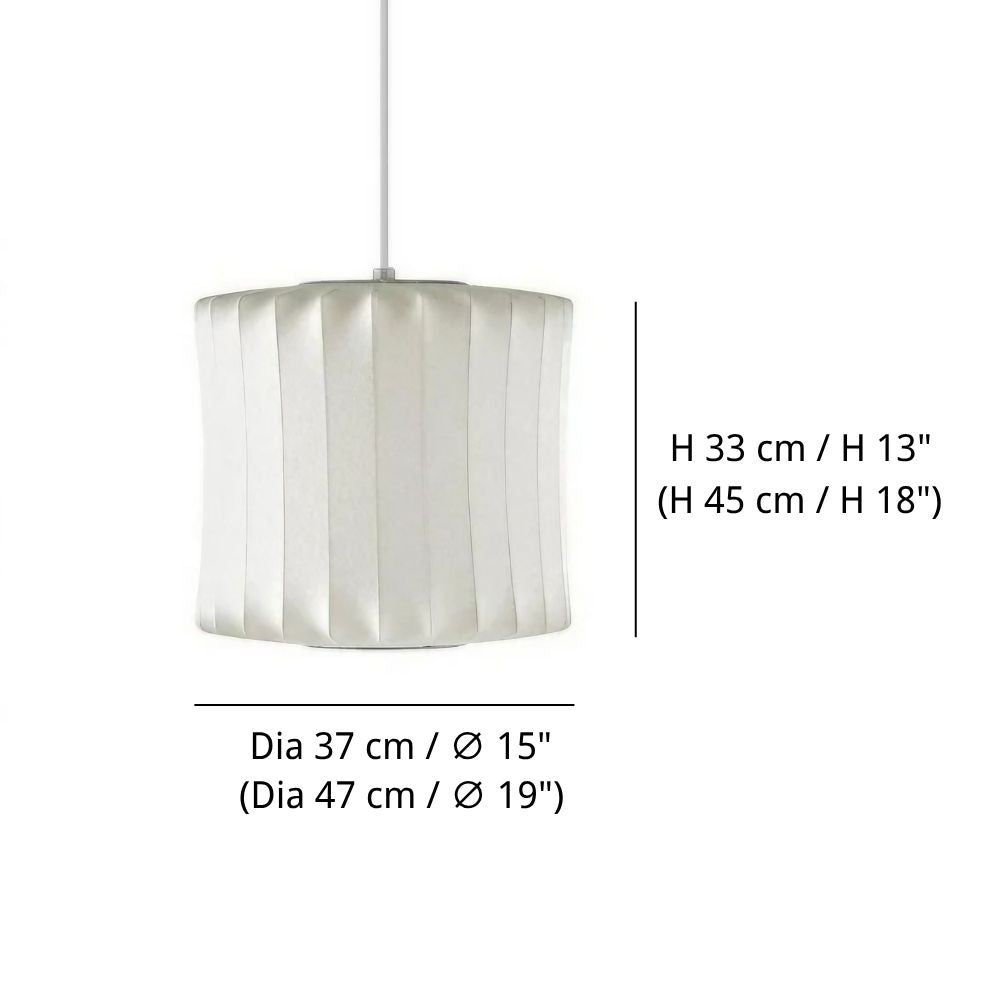 Suspension Nelson Bubble - Design emblématique avec abat-jour en soie