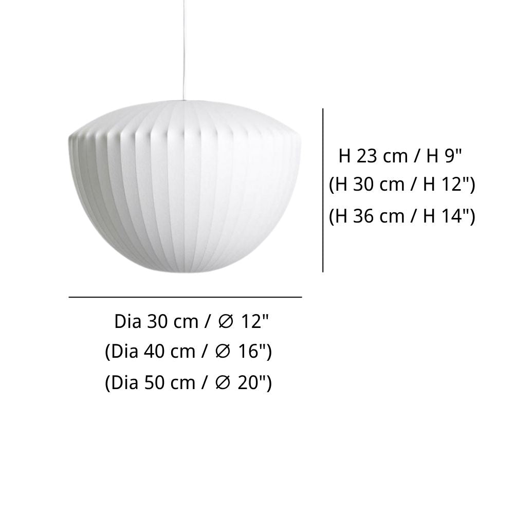 Suspension Nelson Bubble - Design emblématique avec abat-jour en soie