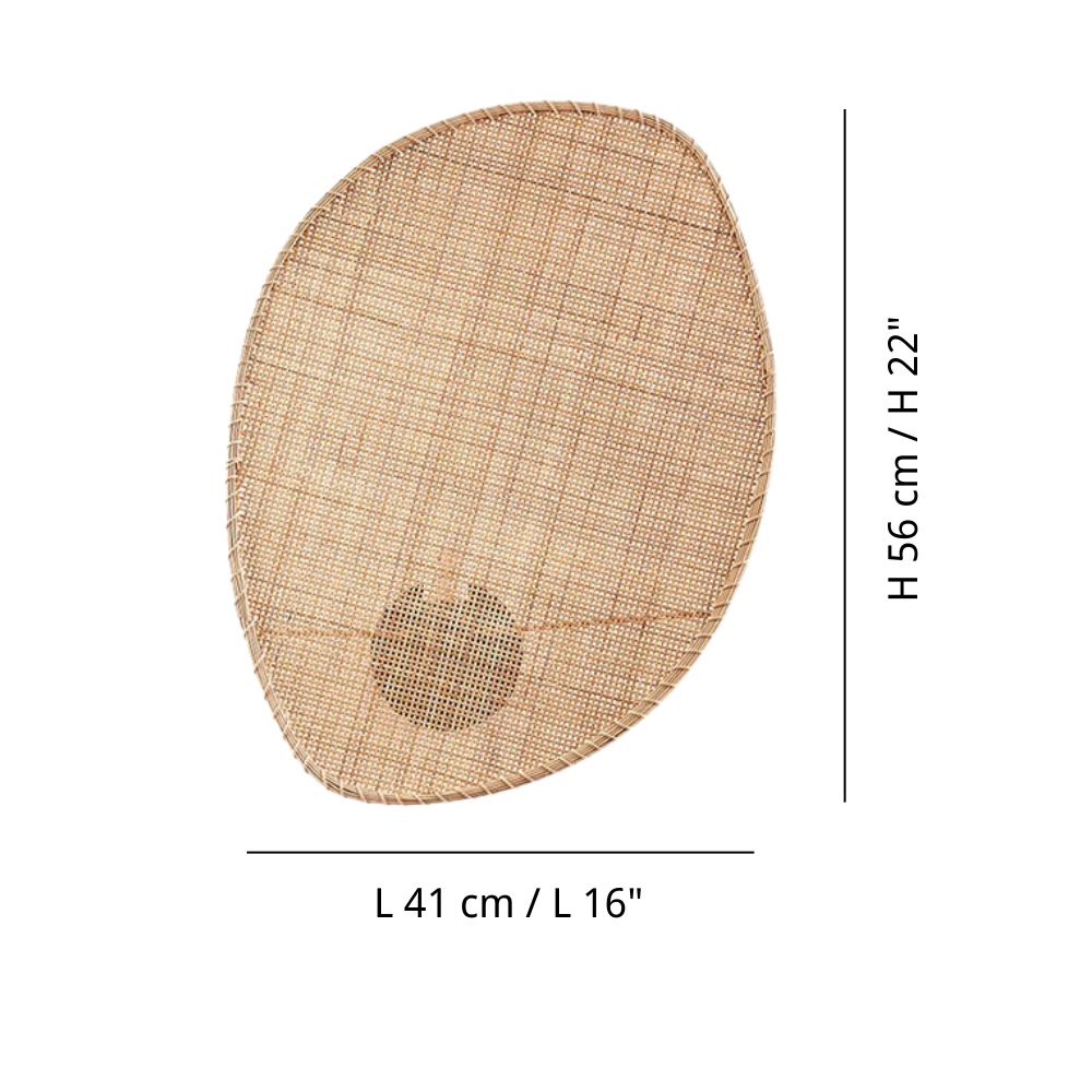 Rattan Wall Sconce - Boho Wicker Leaf Design Lighting