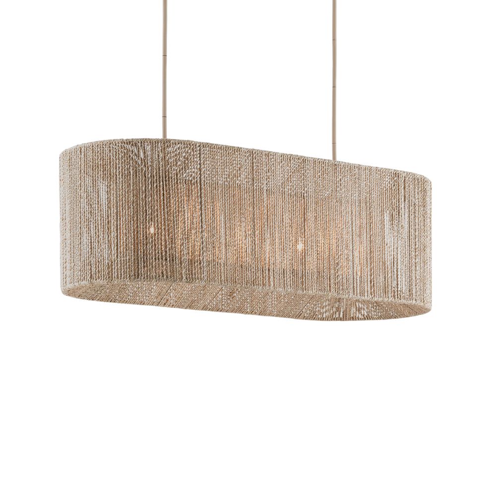 Abaca Rope Chandelier - Modern Linear Natural Fiber Design
