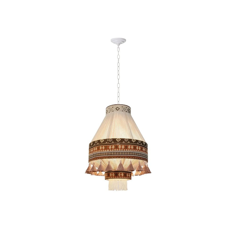 Bohemian Fringe Pendant Light - Lantern Cotton Light for Living Spaces