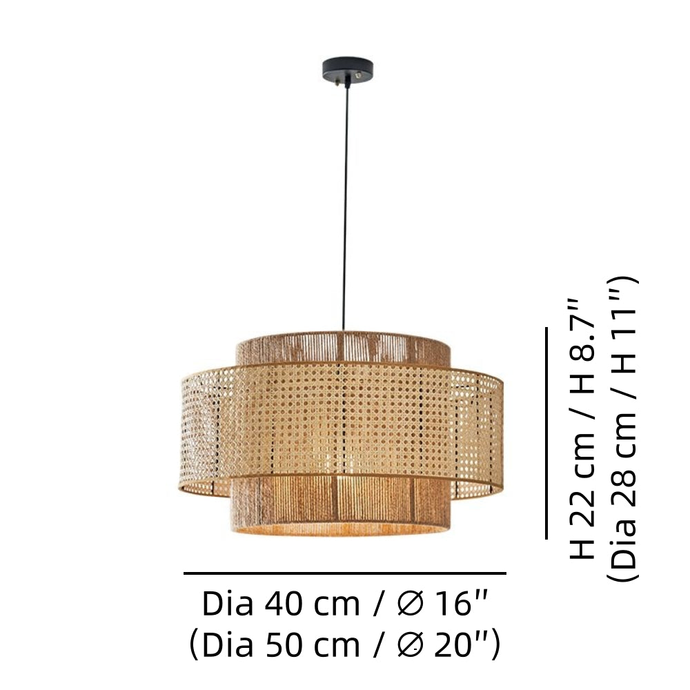 Rattan Pendant Light - Wabi-Sabi Wicker Shade Design