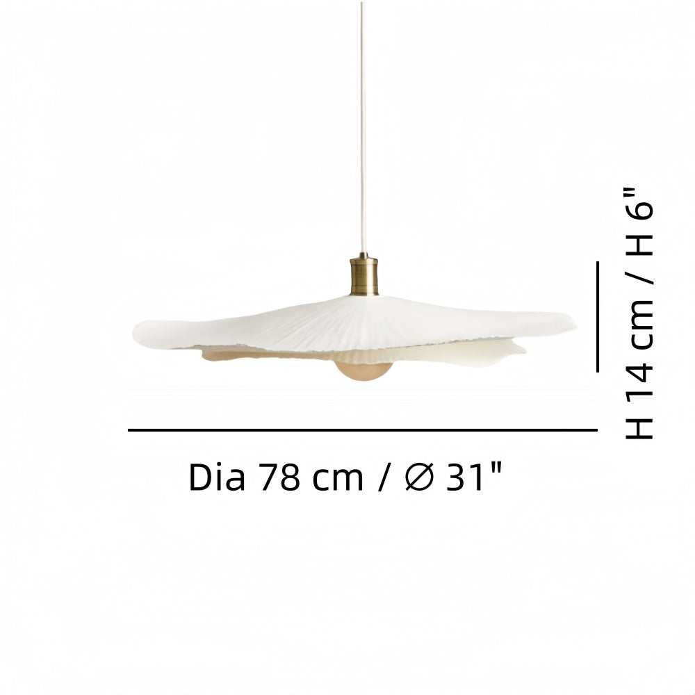 Rice Paper Pendant Light - Minimalist Petal Shade for Dining Room