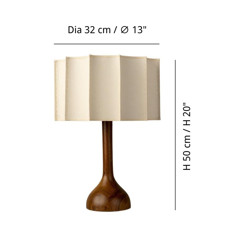 Wood Table Lamp - Natural Farmhouse Style Base
