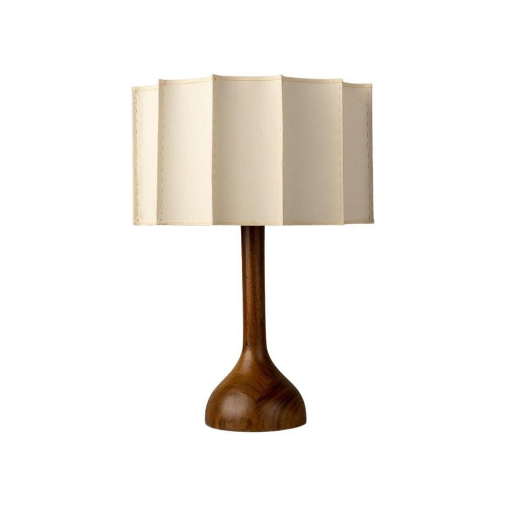 Wood Table Lamp - Natural Farmhouse Style Base