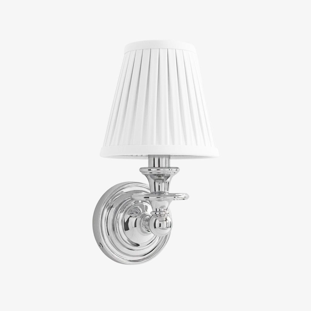 Kalvora Fabric Wall Sconce - Modern Chrome Lamp for Hallway & Bedroom