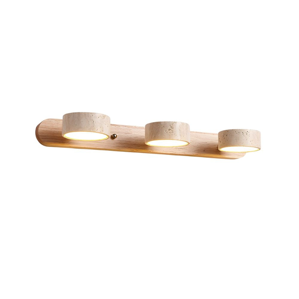 Wood Wall Sconce - Natural Travertine Duo Wall Light
